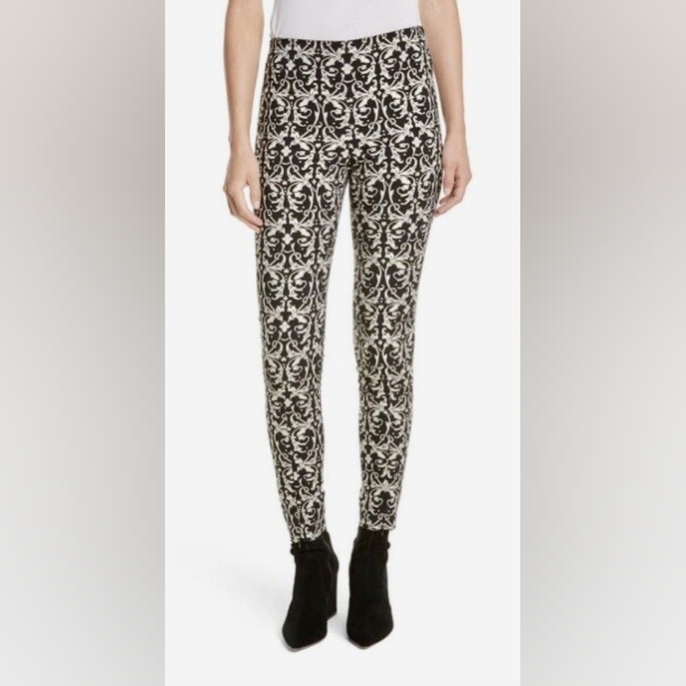 Alice + Olivia Royce Damask Side Zip Jacquard Brocade Pant - Picture 5 of 14